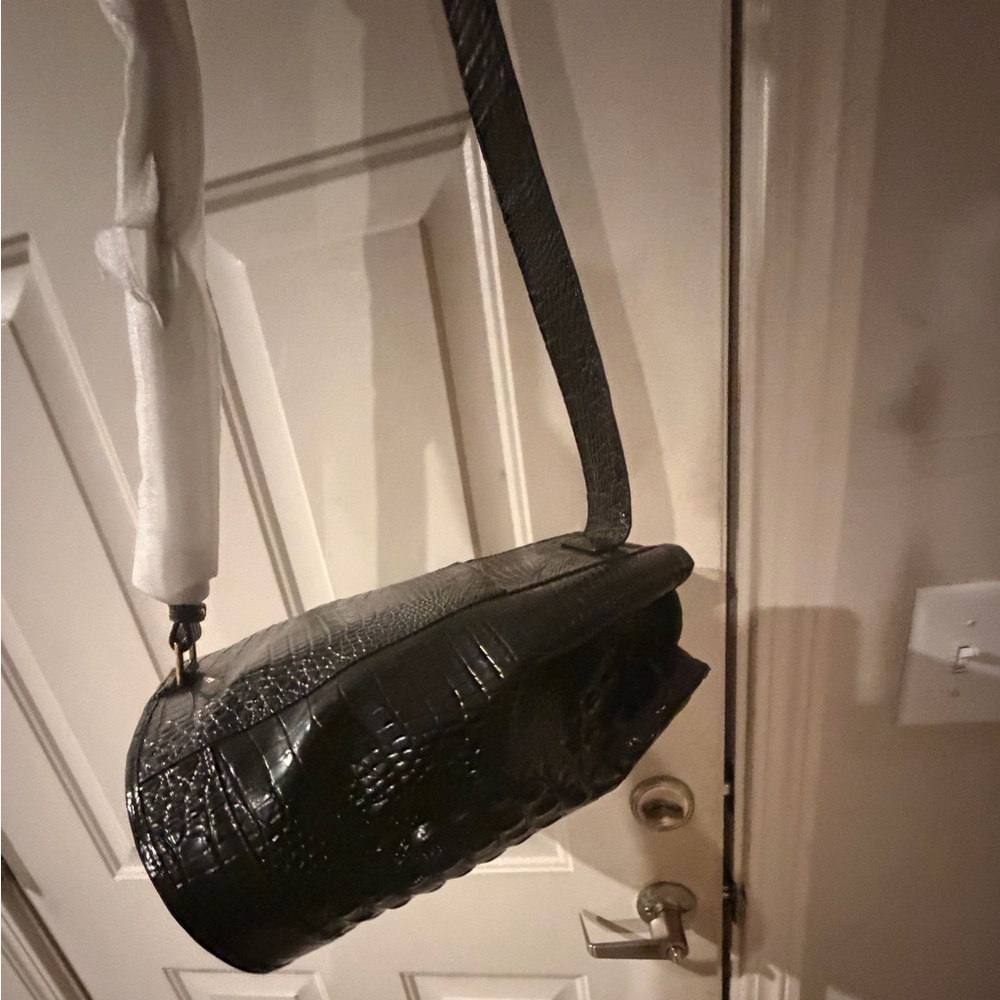 Brahmin Black Croc Embossed Sling Backpack - Picture 4 of 6